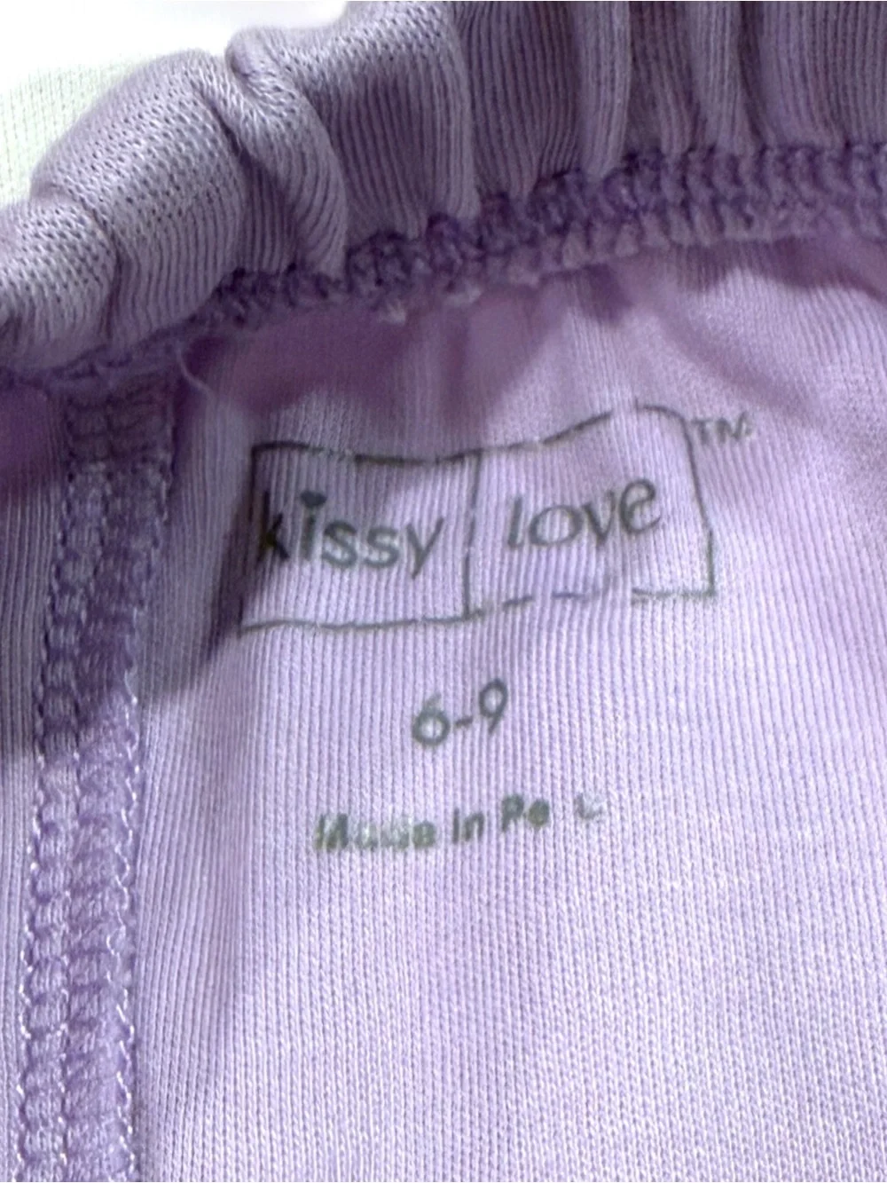 Kissy Kissy 2 Piece Zebra Peplum Top & Lavender Leggings Set 6-9 Months Pima Cot